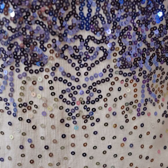 Dots Sequin Sleeveless Blue and White Tank Top - Picture 5 of 9